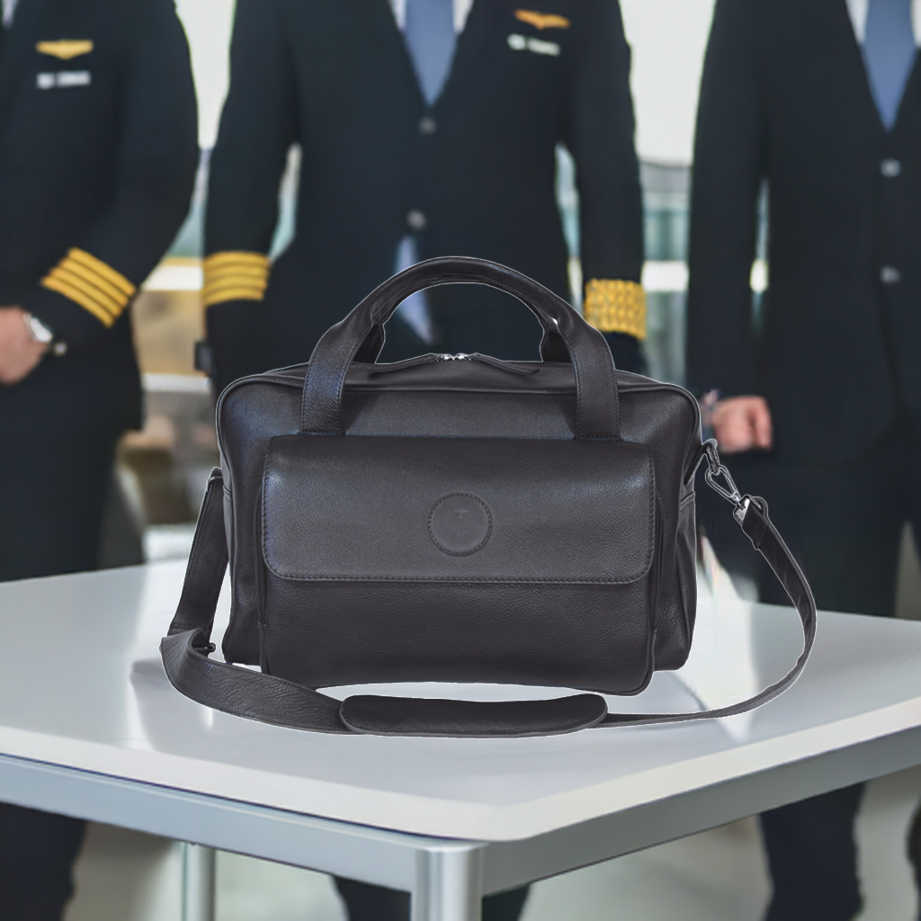 Stratos Max leather pilot bag for airline flight crew