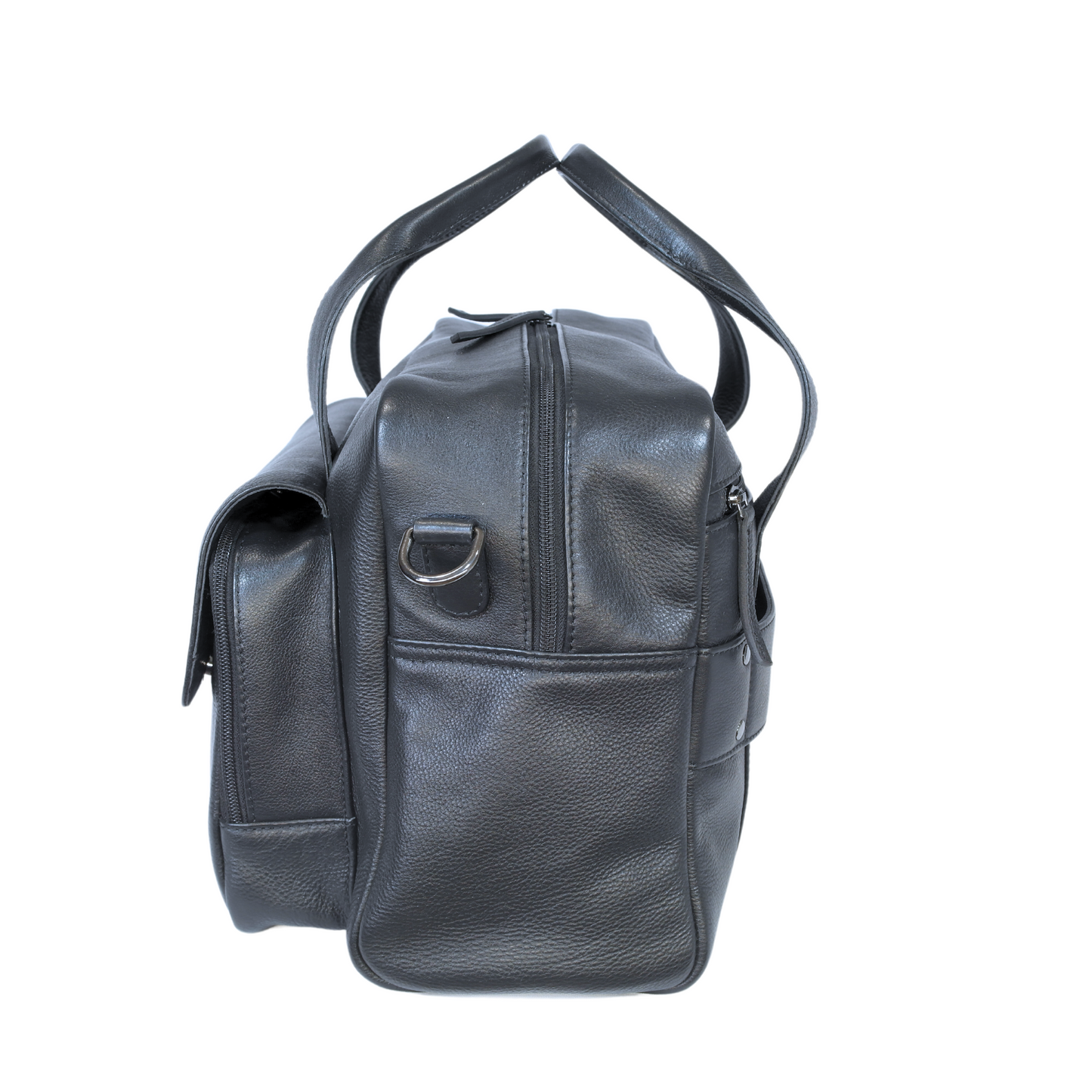 Stratos Max Flight bag in Black leather side